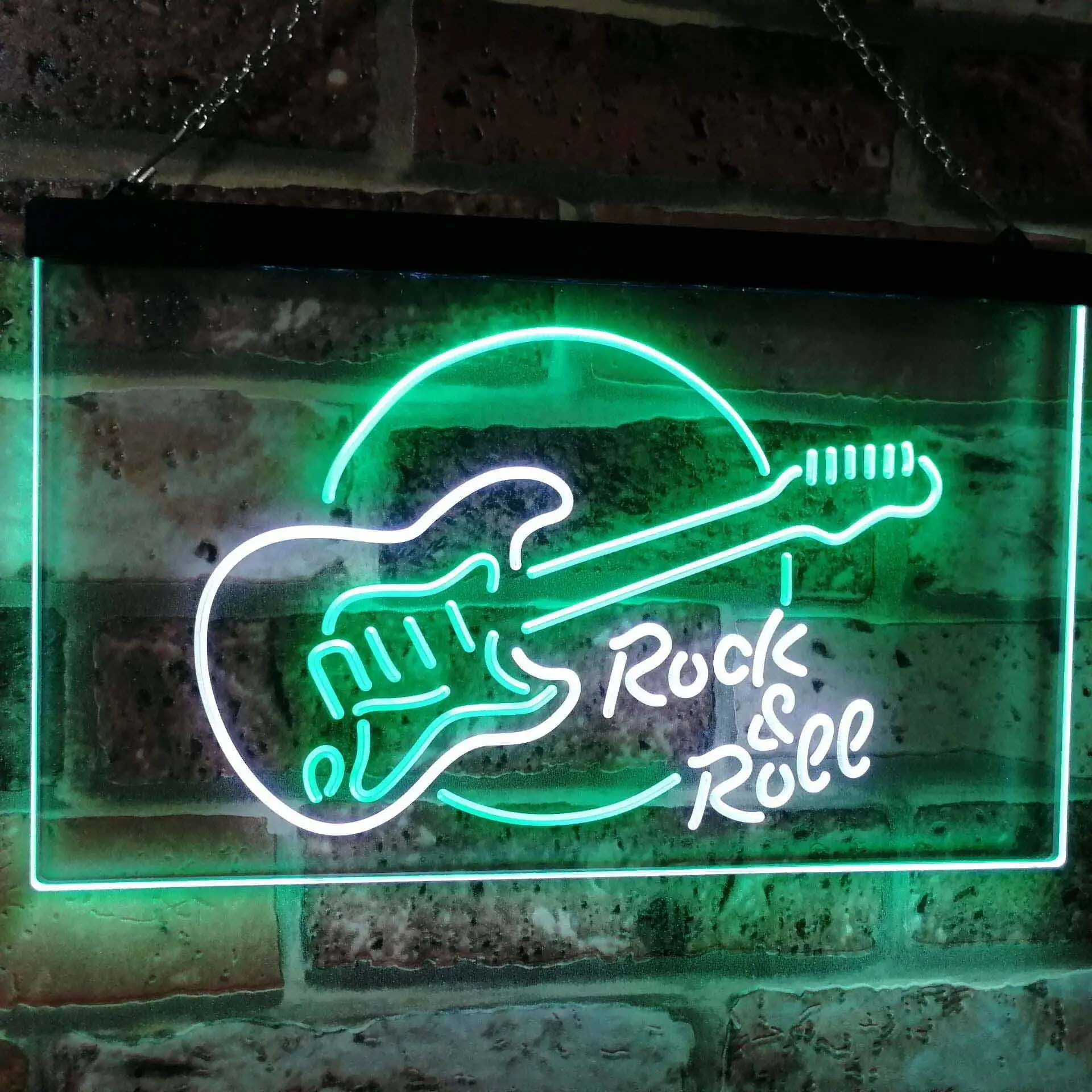 

Электрогитара Rock & Roll. Повязочная комната Музыка Двухцветная светодиодная неоновая вывеска st6-i2303
