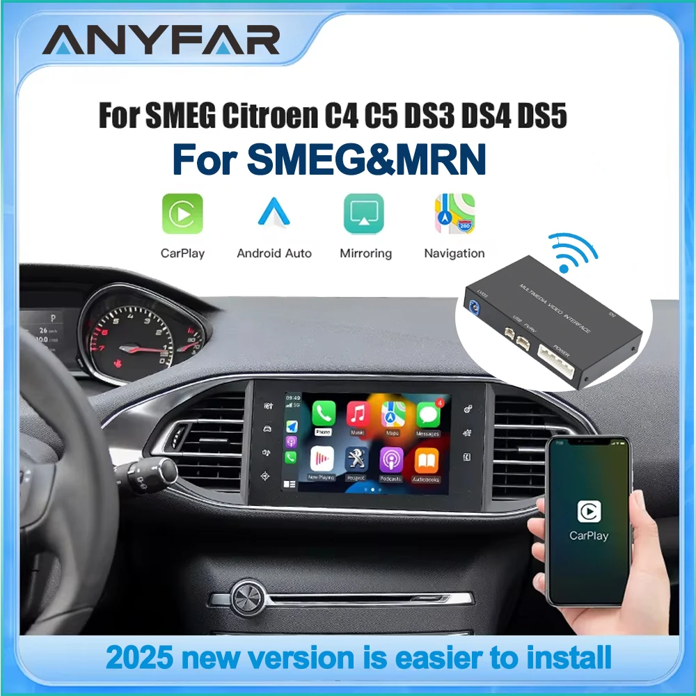 Wireless Carplay Android Auto for Peugeot Citroën SMEG MRN 2013-2018 C4 C5 DS4 DS3 DS5 308 508 5008 3008 Accessory Multimedia