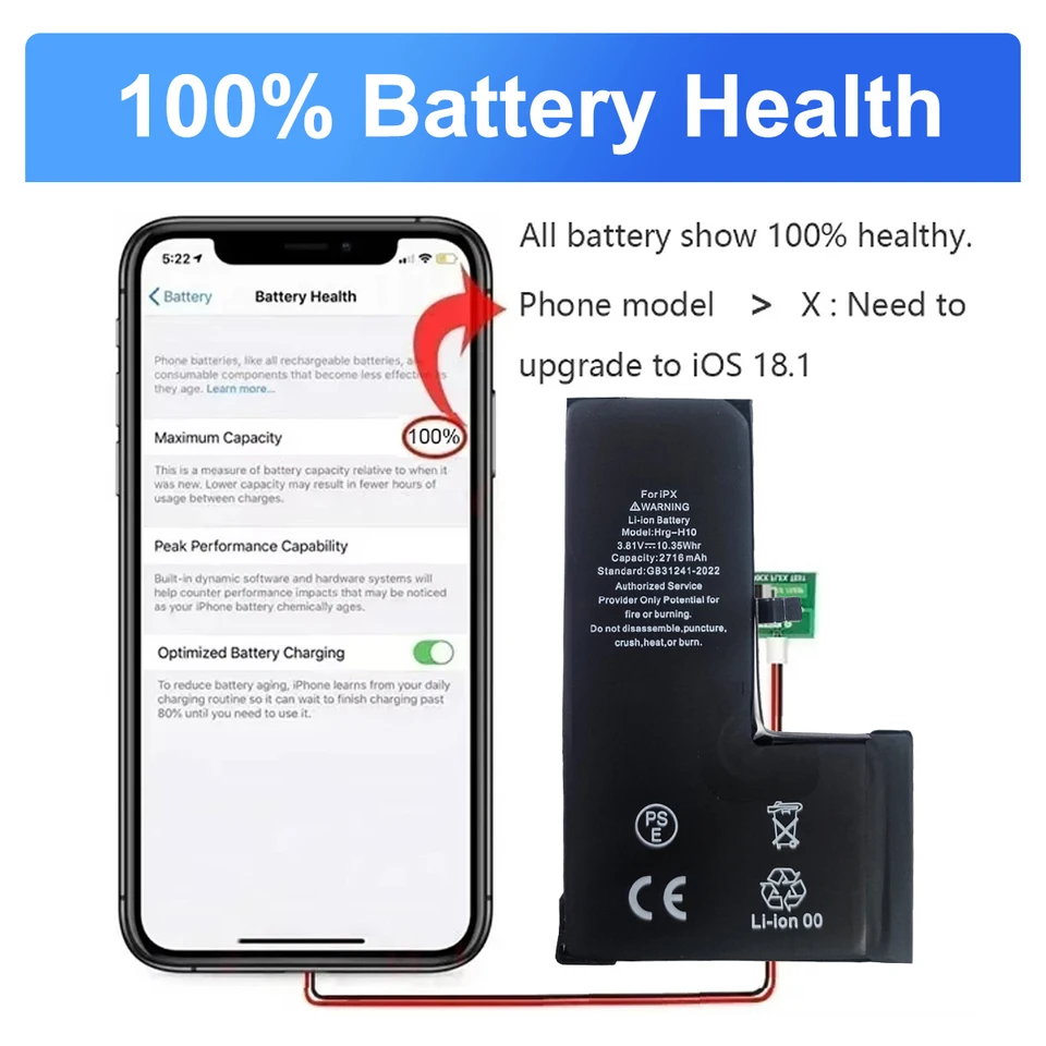 Batería nueva para iPhone SE, de alta capacidad, reemplazo para baterías de iPhone SE 2