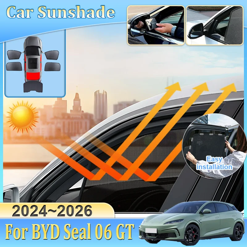 

Солнцезащитный экран для автомобиля BYD Seal 06 GT 2024 2025 2026: сетчатый козырек, защита от УФ-излучения, теплоизоляция, шторка на лобовое стекло, автомобильные аксессуары