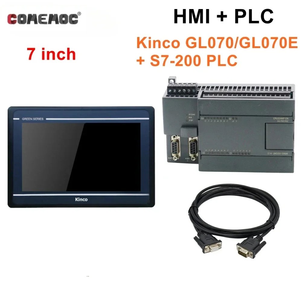 Kinco GL070 GL070E HMI Touch Screen and S7-200 CPU222 CPU224XP CPU226 PLC Industrial Control Board with Communication Cable