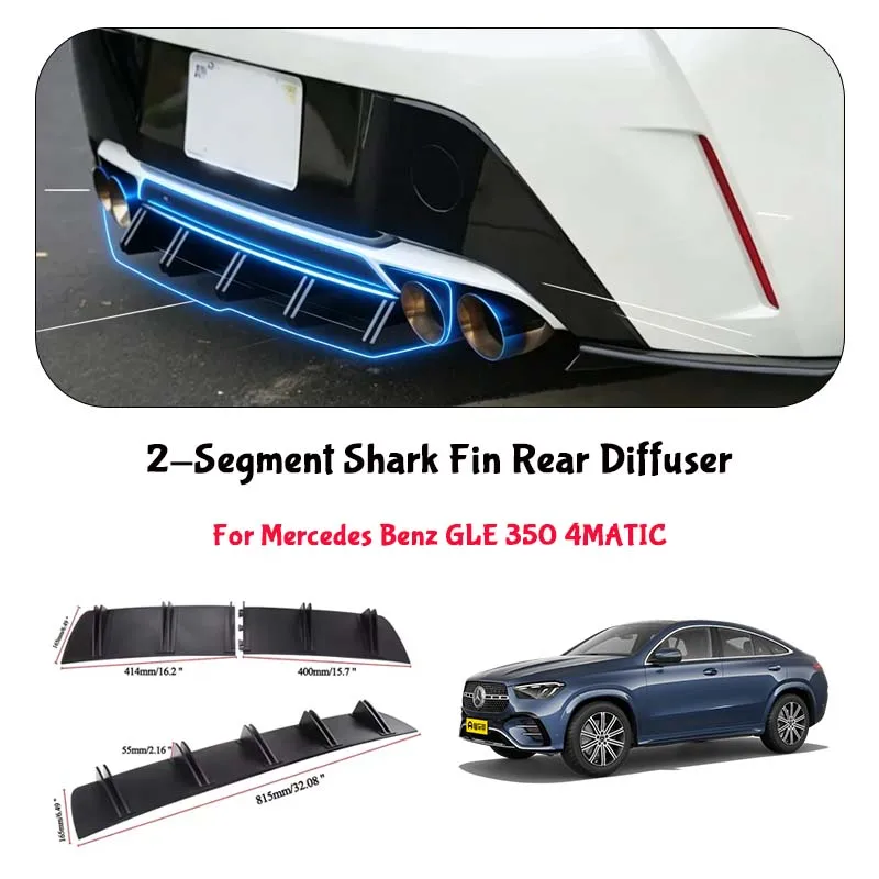 For Mercedes Benz GLE 350 4MATIC Shark Fin Rear Diffuser Split Chassis Spoiler Auto Aerodynamic Parts Aerodynamic Modification