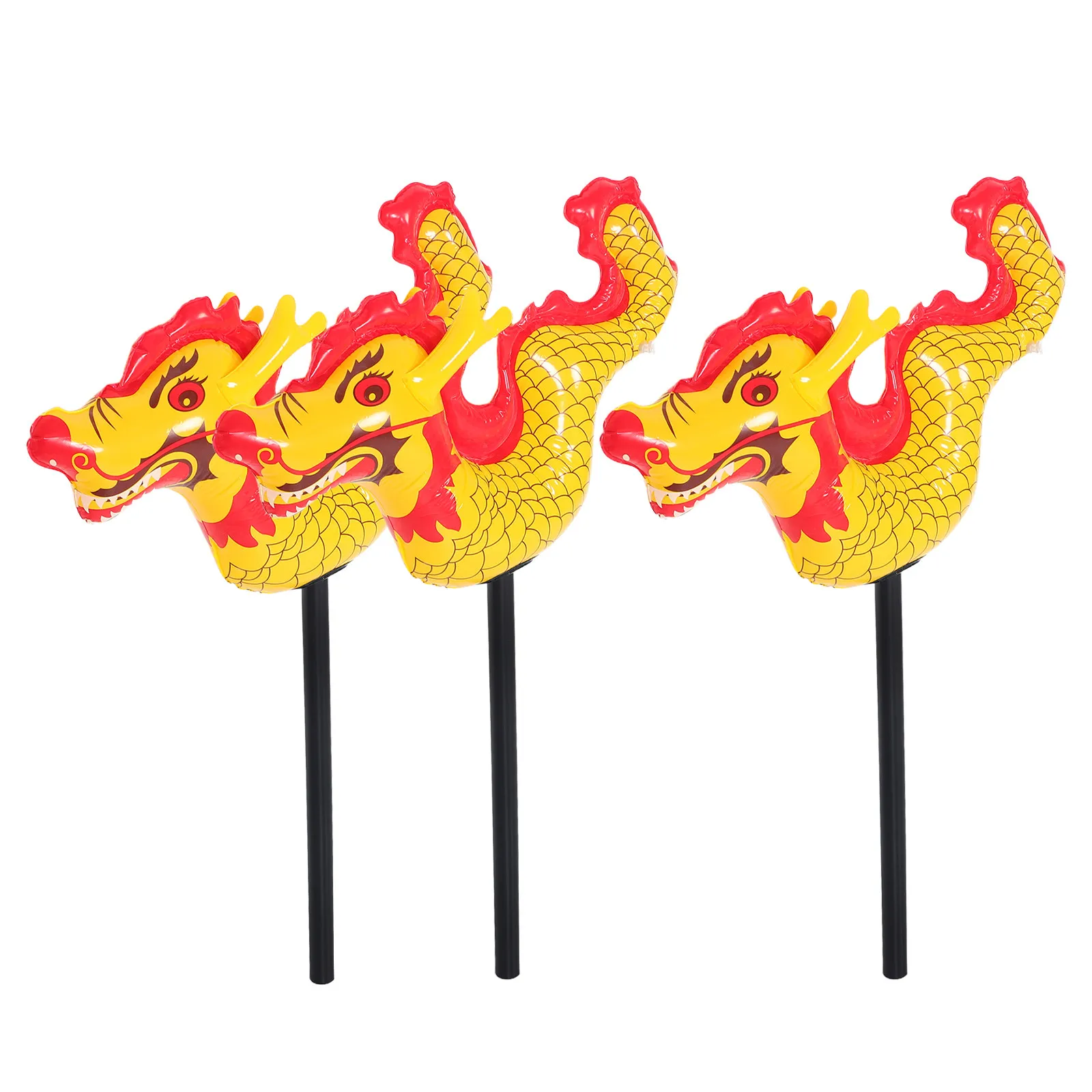 

3Pcs Chinese New Year Inflatable Dragon PVC Balloon Stick for Spring Festival Party Favors and Home Decor Dragon Balloon