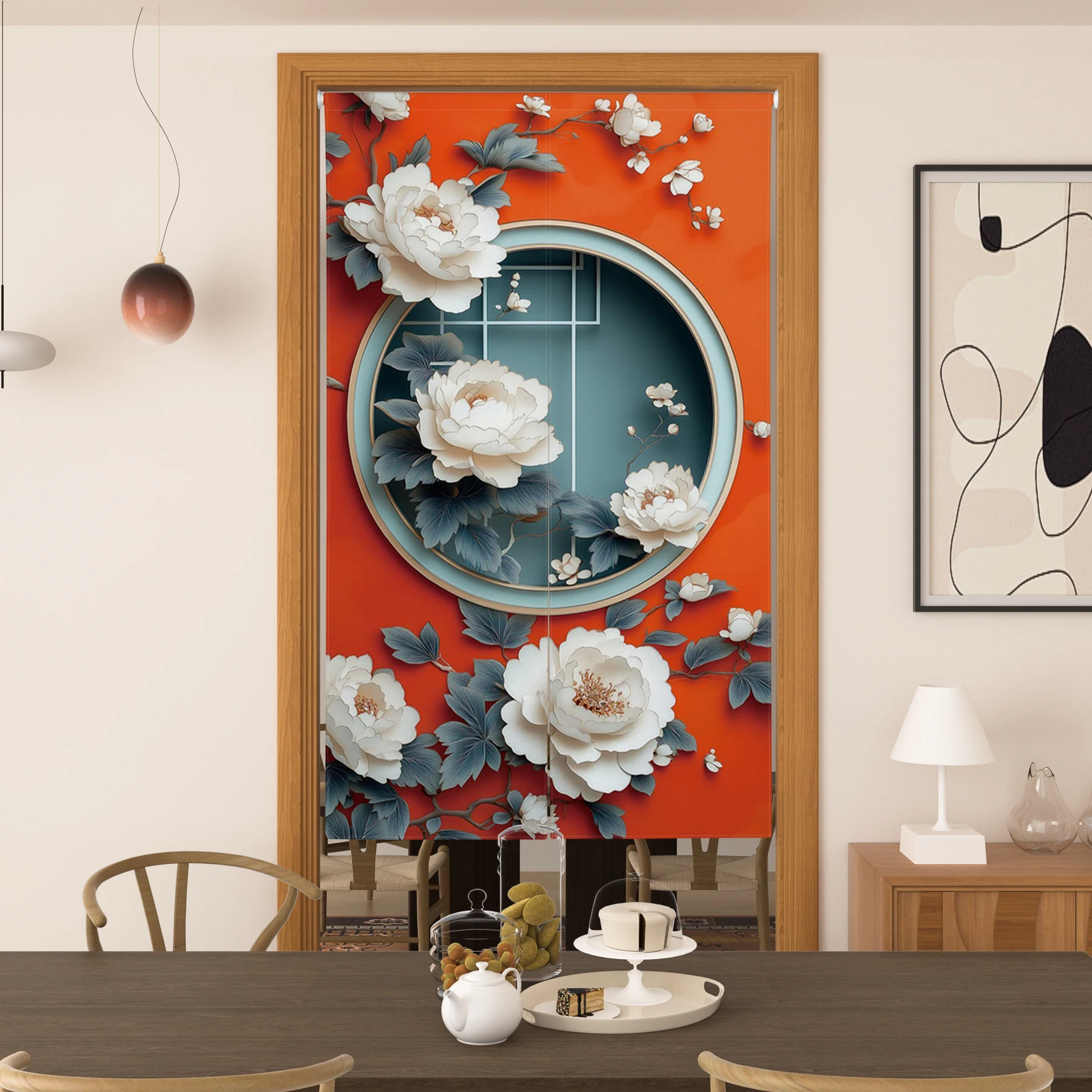 

Китайские традиционные дверные шторы с цветком, японские норвежские дверные шторы, ванная комната, кухня, спальня, дверной проем, перегородка, полузанавески