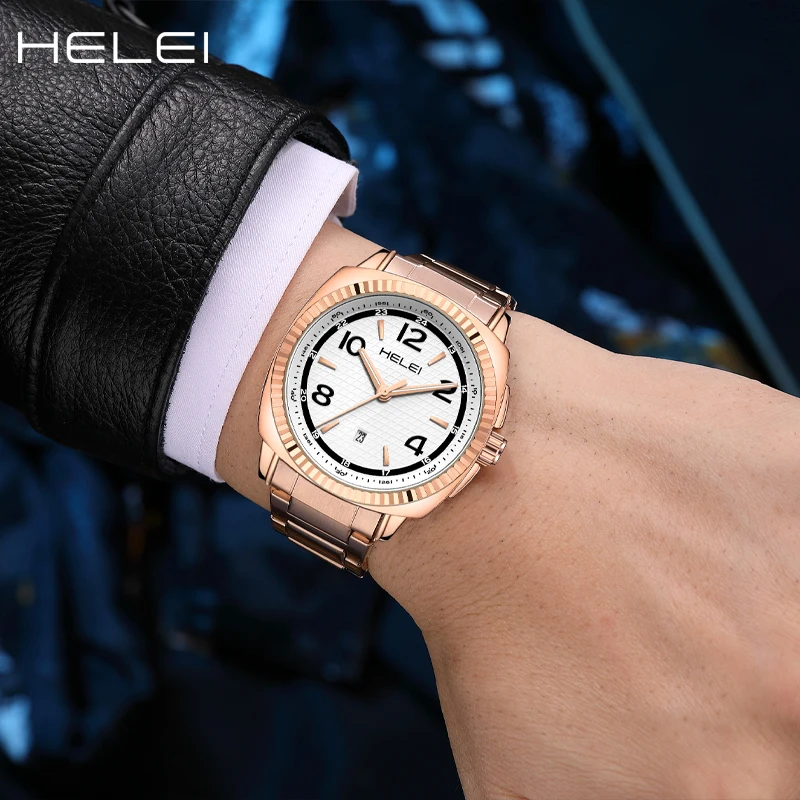 HELEI promotional model modern simple helmsman series multi-function quartz movement 2024 men's quartz watches men's watches