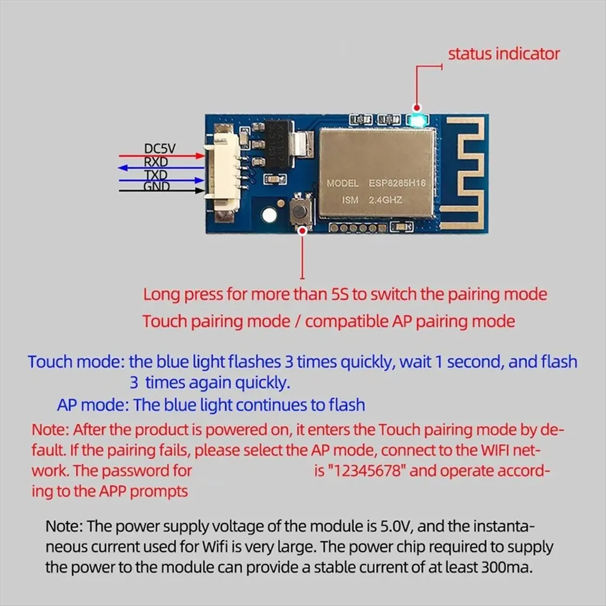 AU47-ESP8285H16 WIFI Module Mobile Phone APP Smart Home Remote Controller By Power System to Controls Power Module for DC-DC