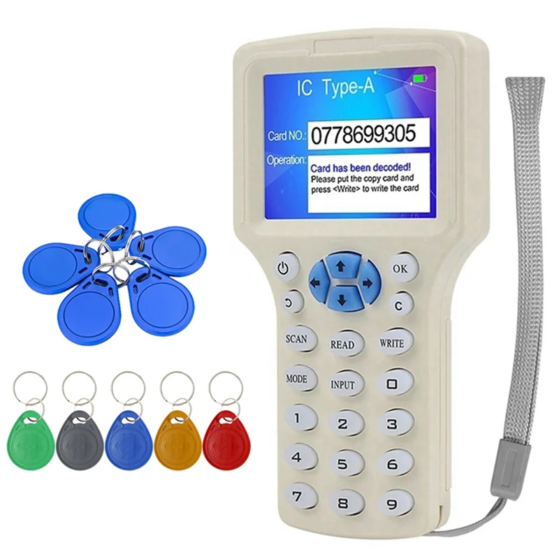 

SQPP-RFID NFC Устройство чтения смарт-карт + 5XCUID/T5577 Брелок RFID Дубликатор 125K 13,56M IC/ID Устройство записи ключей RFID-репликатор Программатор