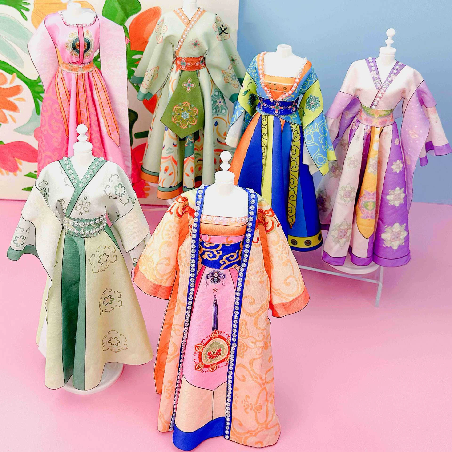 Children Play House Toys DIY Clothing Creative Fashion Accessories Design Handmade Material Kit Hanfu Lolita Birthday Gifts