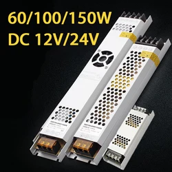 Light Strip Transformer Input AC220V Output DC12V 24V Switch Driver 5A 12A LED Light Strip Power Adapter 60W 100W Power Adapter