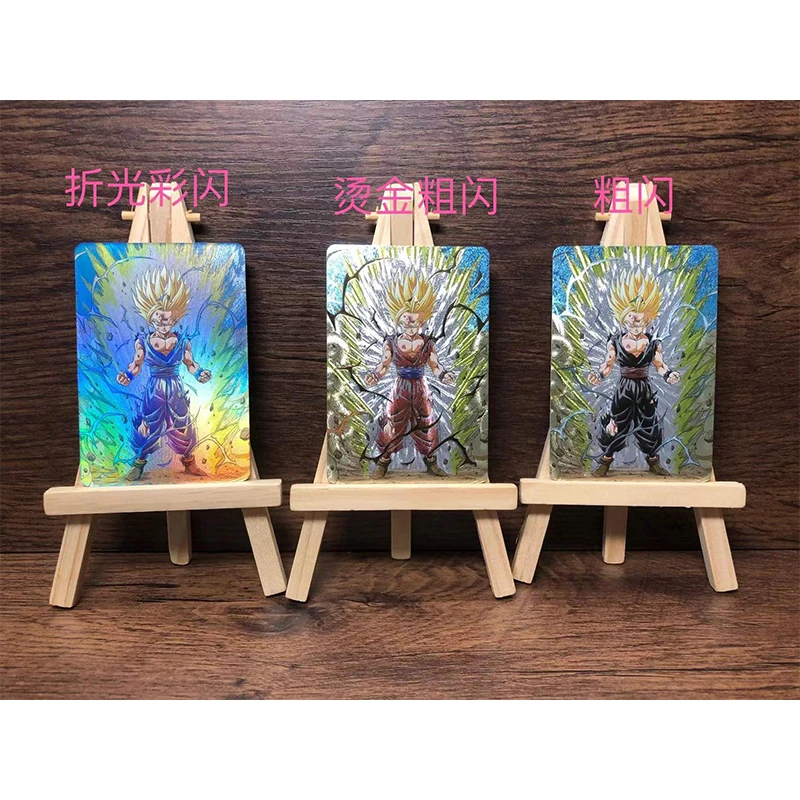 Anime Dragon Ball DIY ACG Laser Flash Toys for boys Son Goku Majin Buu Cell Collectible Game Cards Christmas Birthday Gift