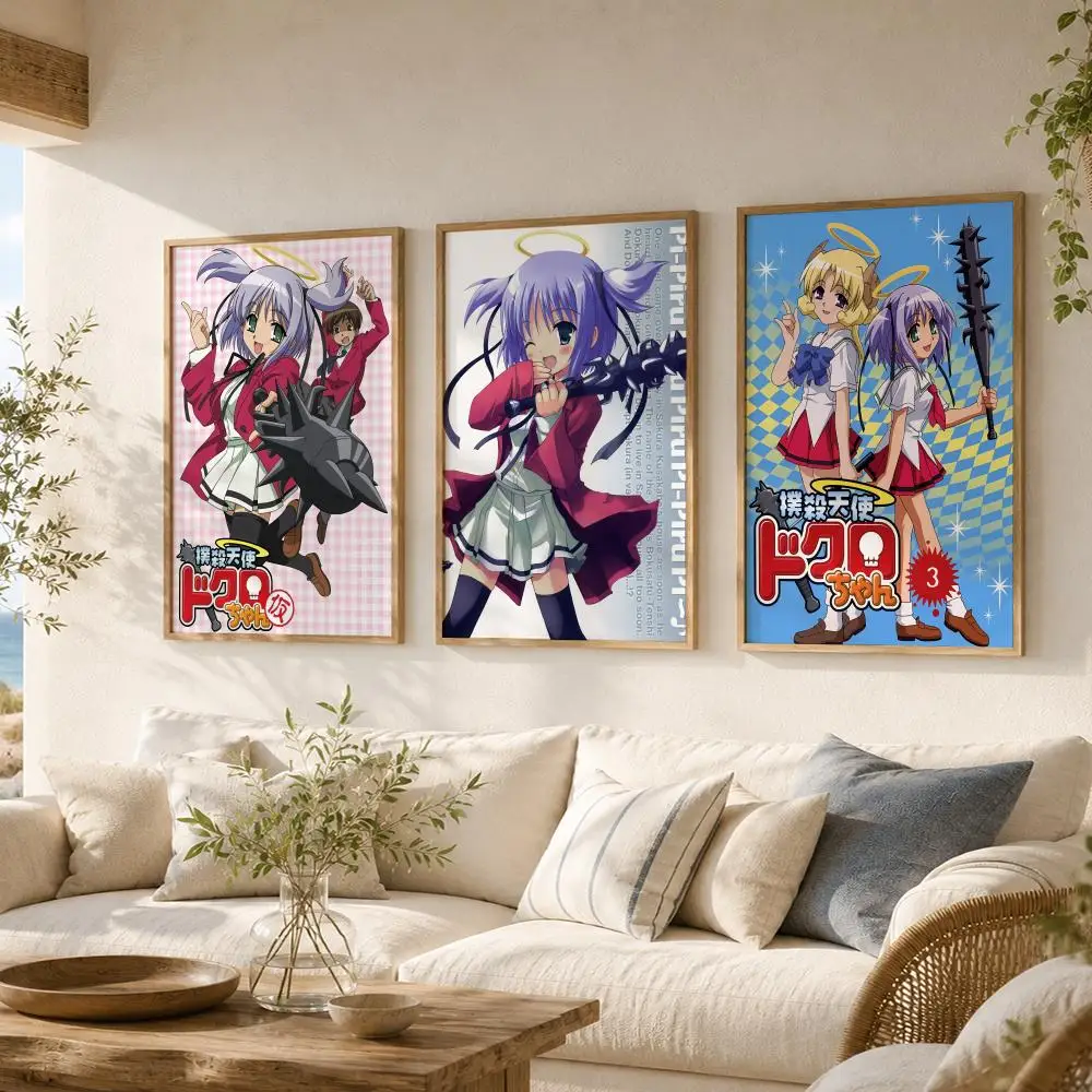 B-Bokusatsu T-Tenshi Dokuro-chan Poster Stickers HD Painting Self-Adhesive Art for Bedroom Living Room Home Decor Decals Gift