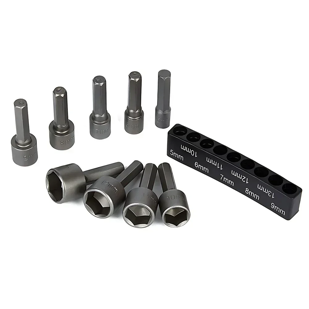 9pcs/14pcs Allen Bit Hex Socket Sleeve Set Durability Driver Screwdriver Set Nut Driver Bit Set Pneumatic Bits Insert Tool Set