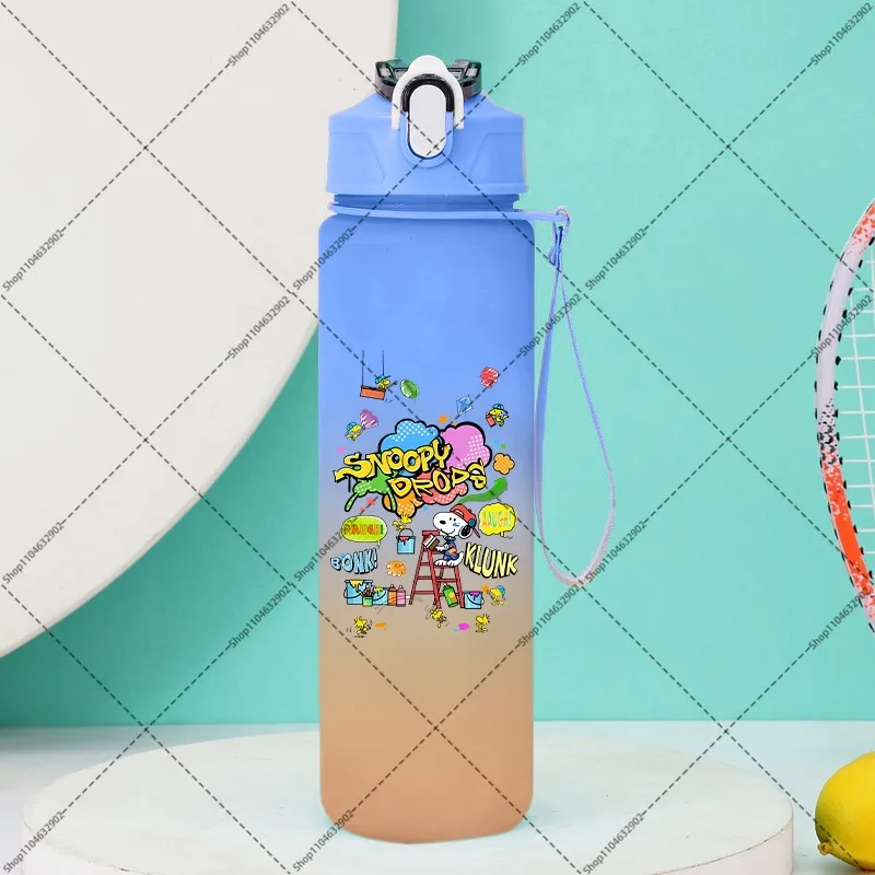 750ml Snoopys Water Bottle with Straw Cute Cartoon Anime Pattern Printed Water Cup Unisex Portable Sports Bottles Party Gifts view 2