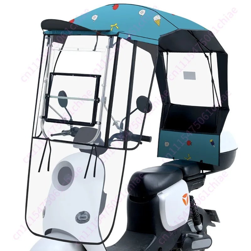 Electric vehicle canopy, battery, motorcycle windproof sunscreen, retractable sunshade, quick dismantling and folding new canopy