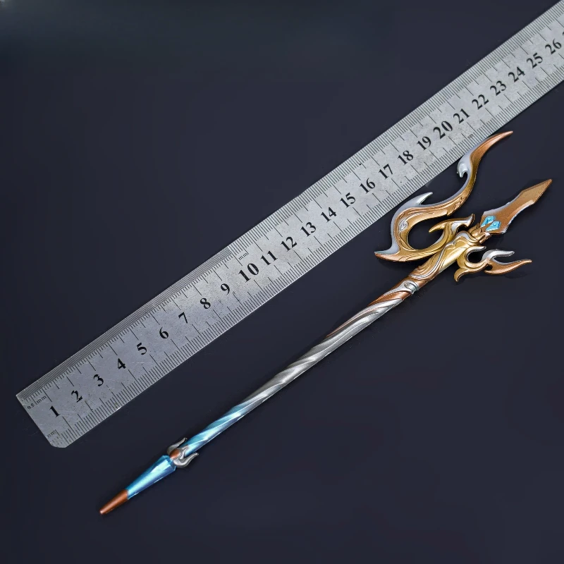 23 cm Naraka: Bladepoint Game Perifere Dragon Shaker Speer wapens Model Metaal Vervaardigd Desktop Ornamenten Geschenken Speelgoed voor Jongens