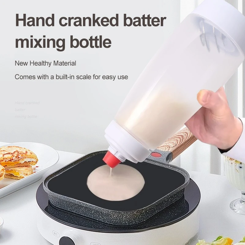 33Oz Silicone Squeeze Pancake Mix Dispenser Kitchen Pancake Batter Dispenser Bottle for Waffle Cupcakes Muffins Crepes Qatayef