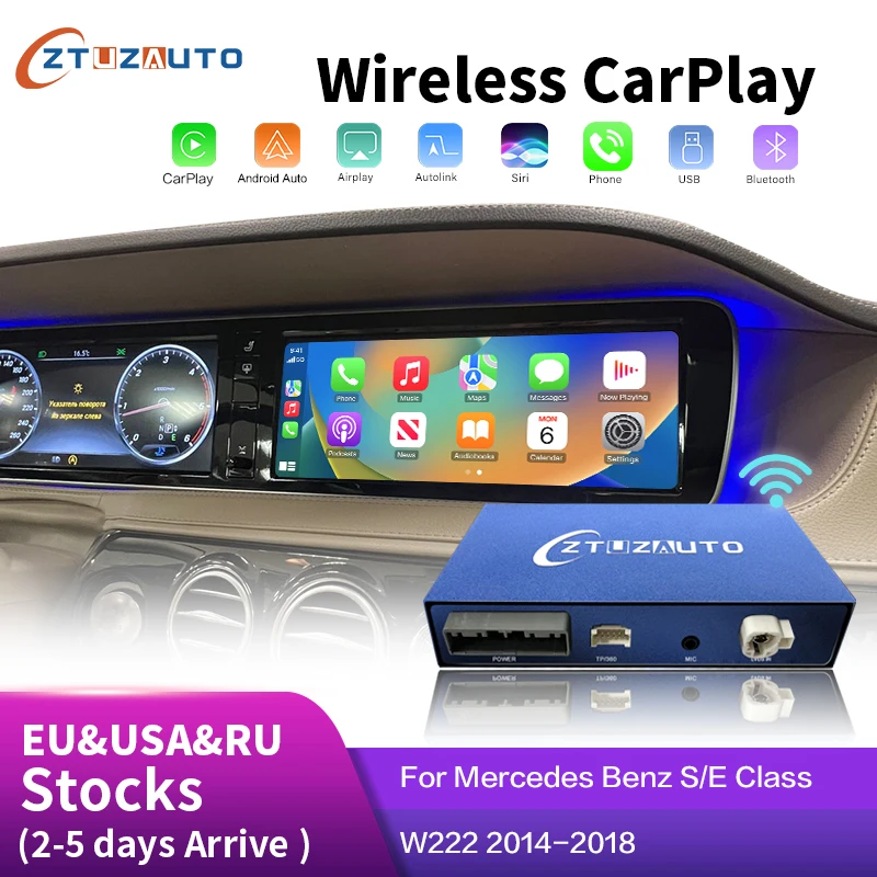 

Wireless CarPlay for Mercedes Benz S-Class W222 W217 2014-2018 E-Class 2014, with Android Auto Mirror Link AirPlay Car Play