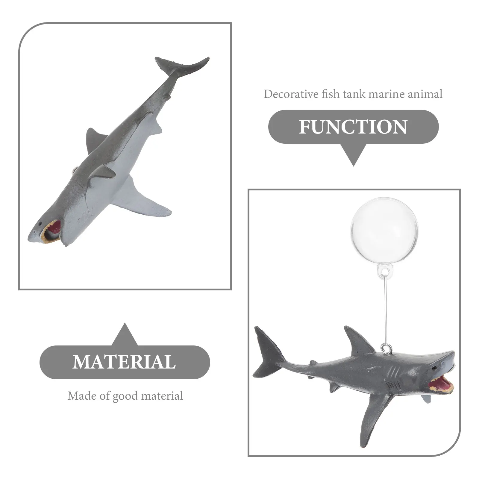

Shark for Fish Tank Decor Fish Tank Accessories Decorations PVC Marine Animal Figurine Aquarium Layout Safe Adjustable