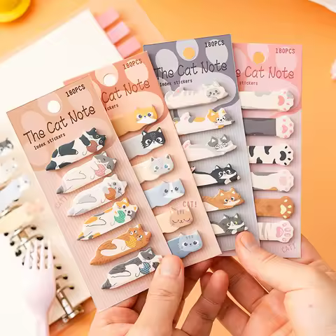 1 Set Stationery DIY Leisure Cat Series Cute Paper Memo Pad Sticker Post Sticky Notes Notepad School Office Supplies