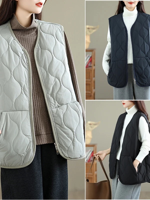 Plus Size Warm dons Katoenen Vest Dames Los Casual Svel oulder Pad Jaet Thiened Winter Bovenkleding V-ne Rits