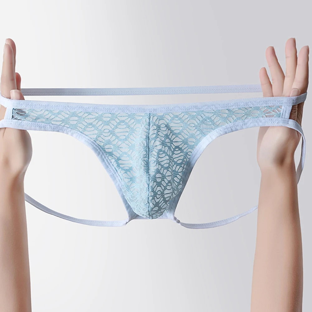 Men G-Strings See Through Underpants Pouch Underwear For Man Intimate Hot Novelty Hollow Lace Japanese Thongs Low Rise Panties