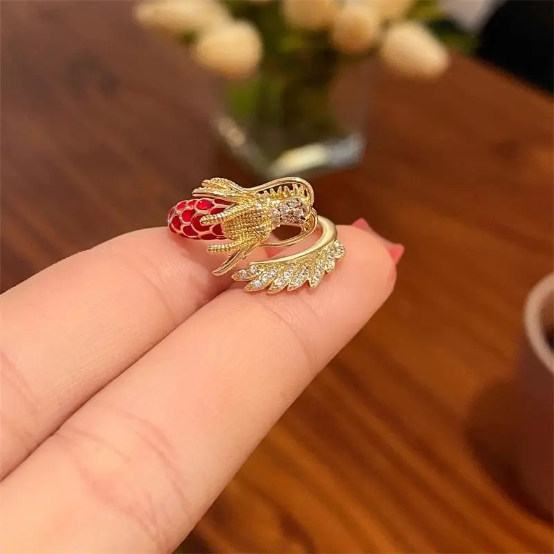 2024 Year of the Dragon Zodiac Opening Ring Special-Interest Design Light Luxury Good Luck Lucky Couple Ring