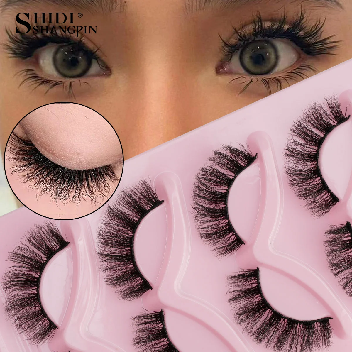 SHIDISHANGPIN-Faux Cils 3D en Vison de Renard, Longs, Naturels, Optique Ailée, Moelleux, Extension de Maquillage, 3/5/10/11 Paires