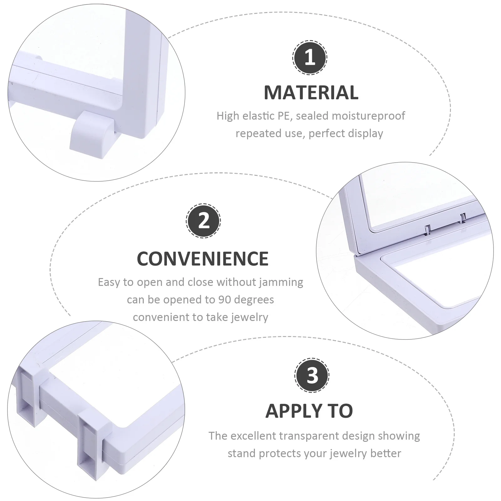 6Sets Transparent Floating Jewelry Display Boxes Durable Ring Storage Organizer Case Stand for Jewelry