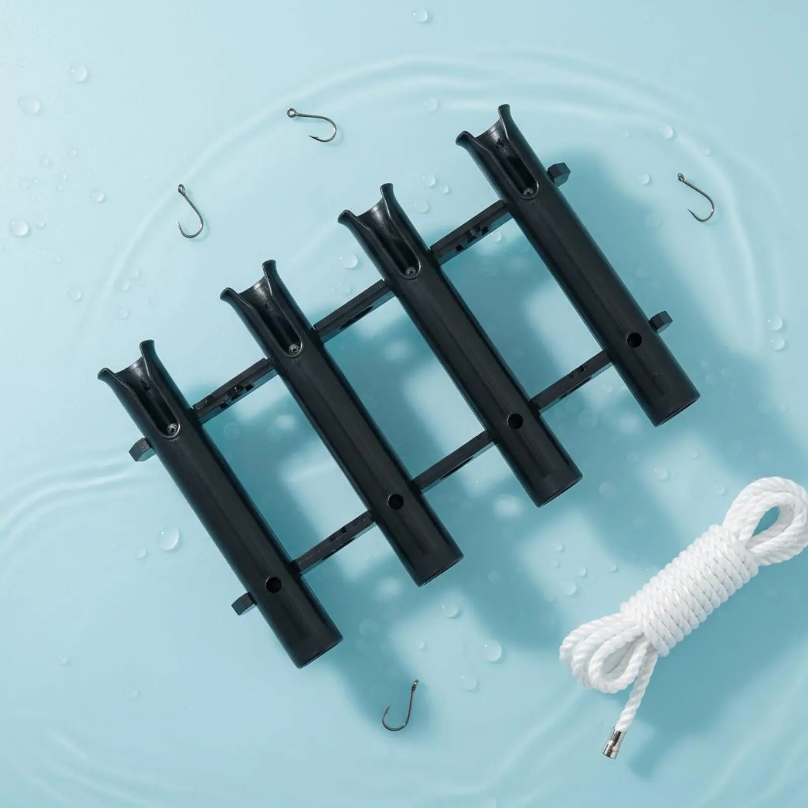 

4-Tube Fishing Rod Holder Easy Installation 4 Tube Fishing Rod Holder Space Saving for Anglers, Kayak, Garage