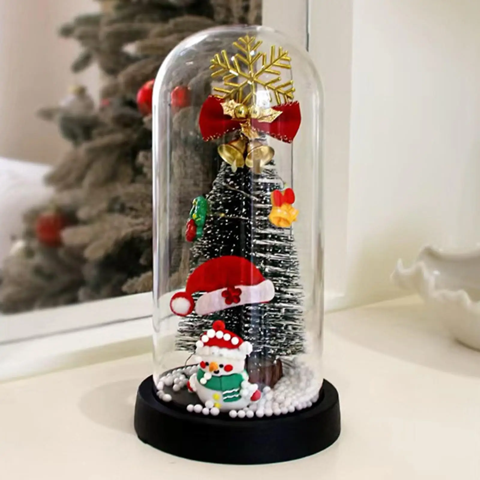 

Ночник Рождественское декоративное праздничное атмосферное освещение Стеклянный купол Украшения Светодиодные ночники для гостиной Спальня Стол