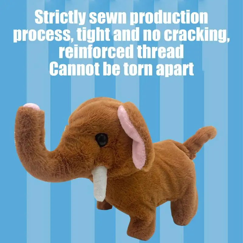 Jouet en peluche éléphant pour animaux de compagnie, animal de compagnie de simulation électronique mignon, robot Kawaii, coule, déplacement automatique, beurre en peluche