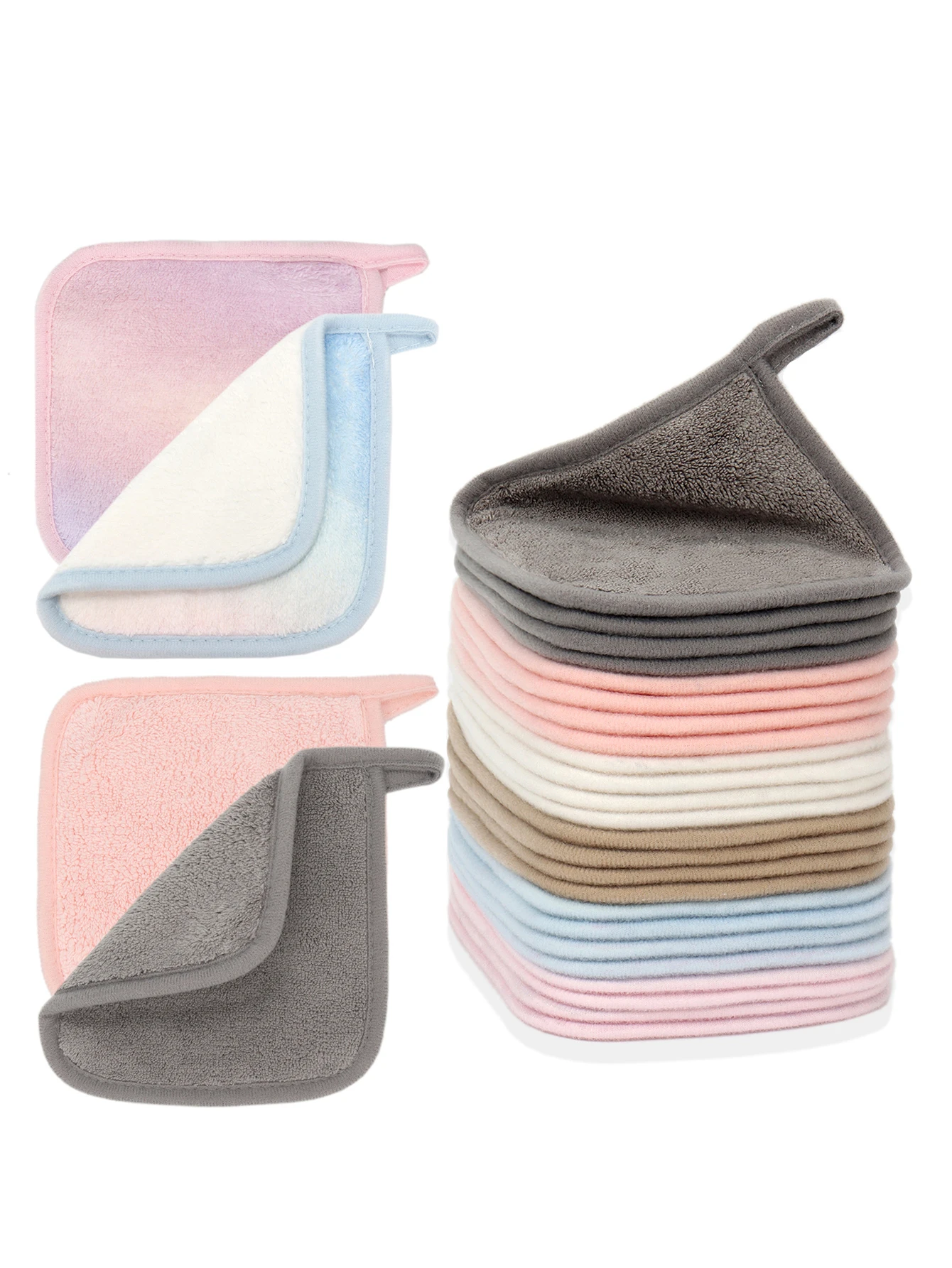 12Pcs Microfiber Face Cloths Reusable Makeup Remover Cloth Makeup Towels Face Deep Cleaning Pads Skincare Beauty Tools image 6