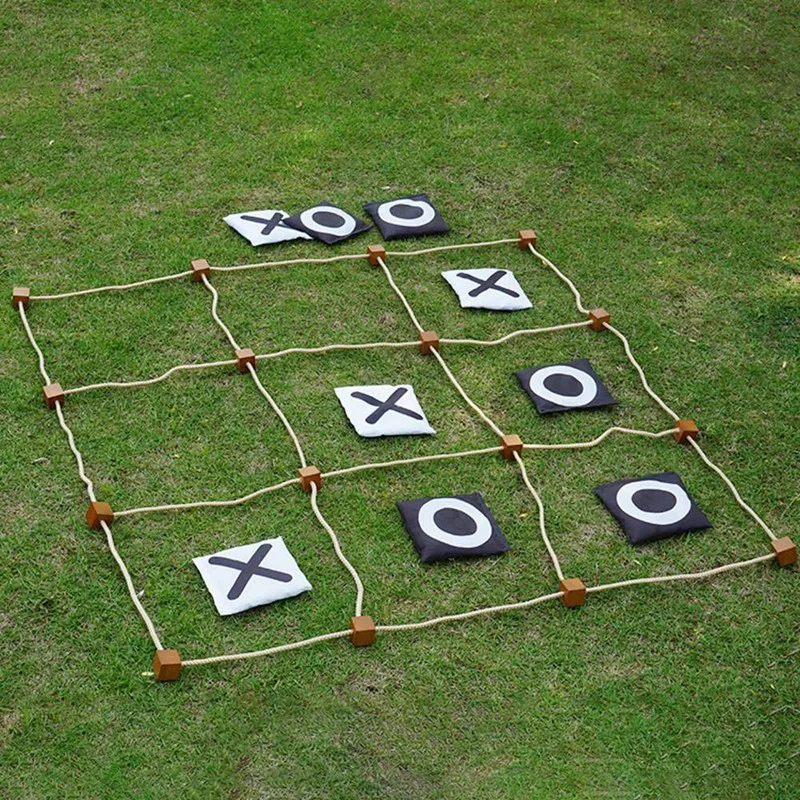 Giant Tic-Tac-Toe Outdoor Game, No Assembly Instant Setup Bean-Bag Toss Yard Games for Adults