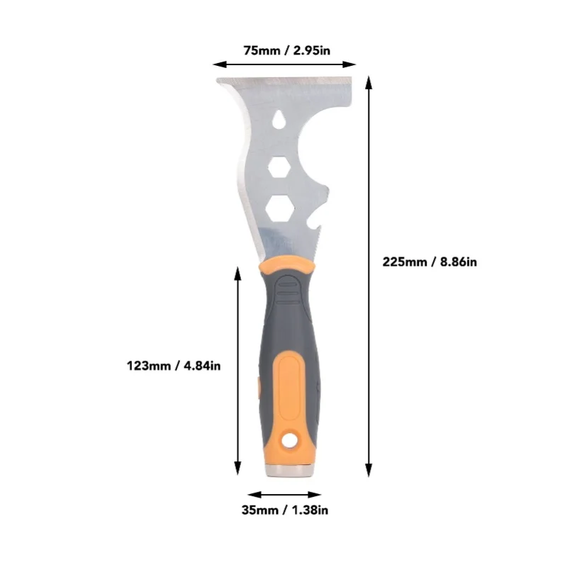 Multifunctional Putty Knife 16 In 1 Stainless Steel Blade Paint Remover Scraper Tool