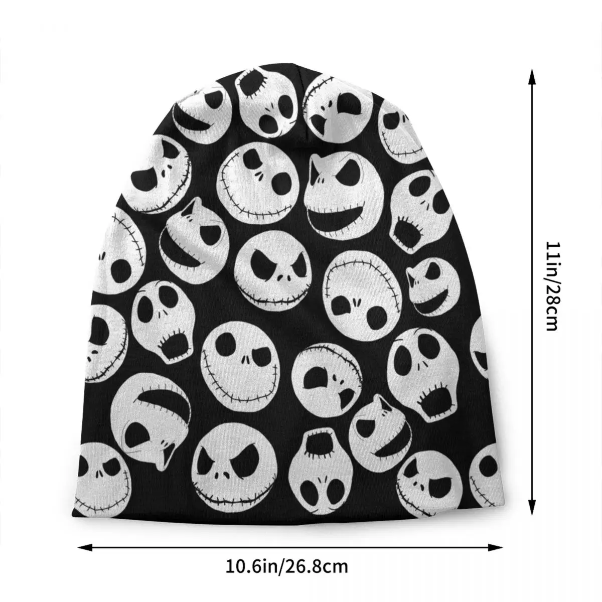 Custom Jack Skellington Bonnet Hats Street Knitting Hat For  Winter Warm The Nightmare Before Christmas Skullies Beanies Caps