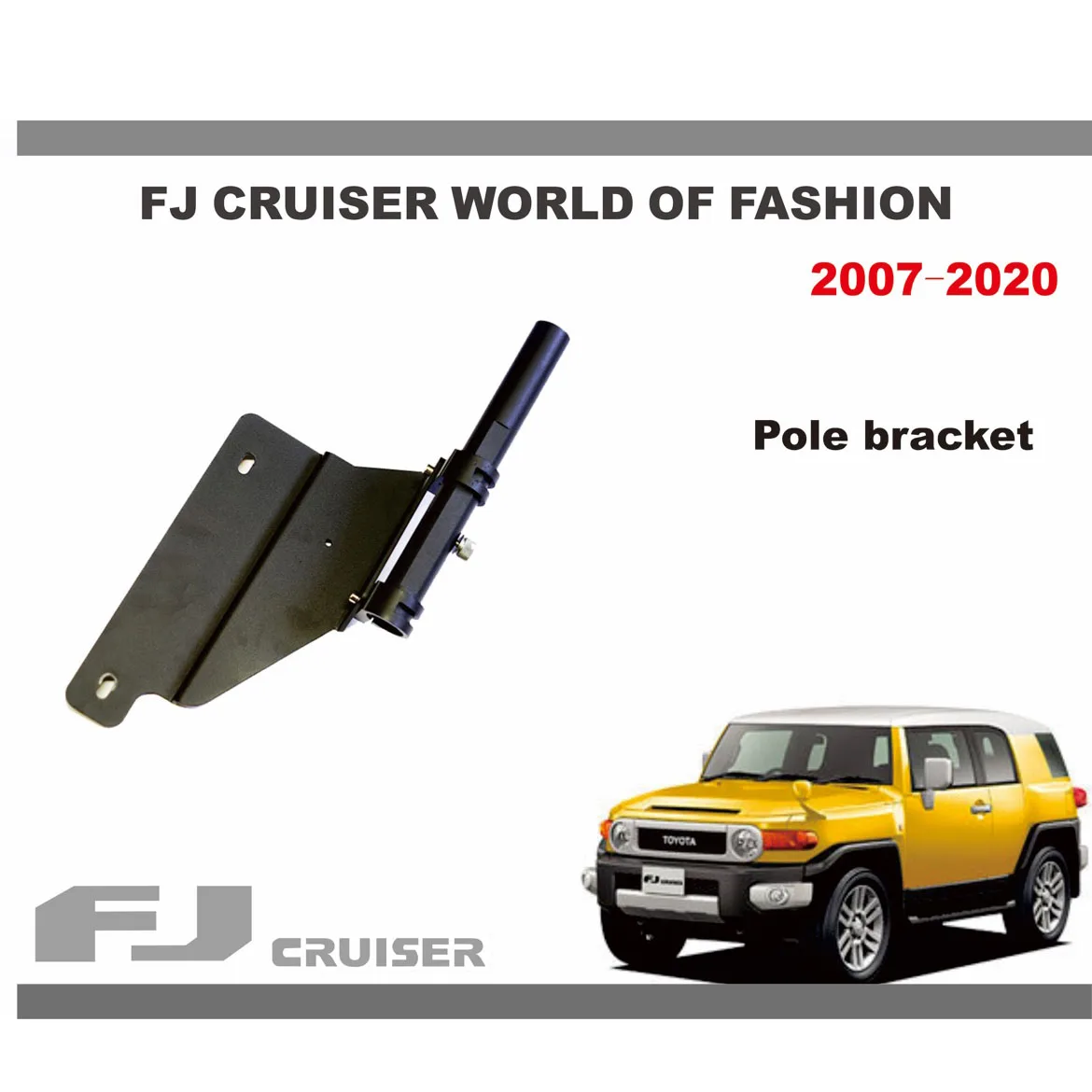 Flagpole Bracket For Toyota Fj Cruiser Off-road Flagpole Base Chrome-Molybdenum Steel Pole Bracket Exterior Accessories 07~20