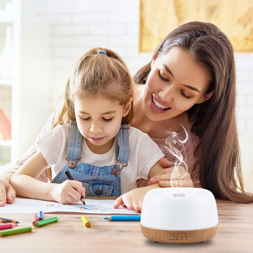 Modern Minimalist LED Ultrasonic Essential Oil Diffuser with Aroma Mist & Moisture Output Control for Home Decor