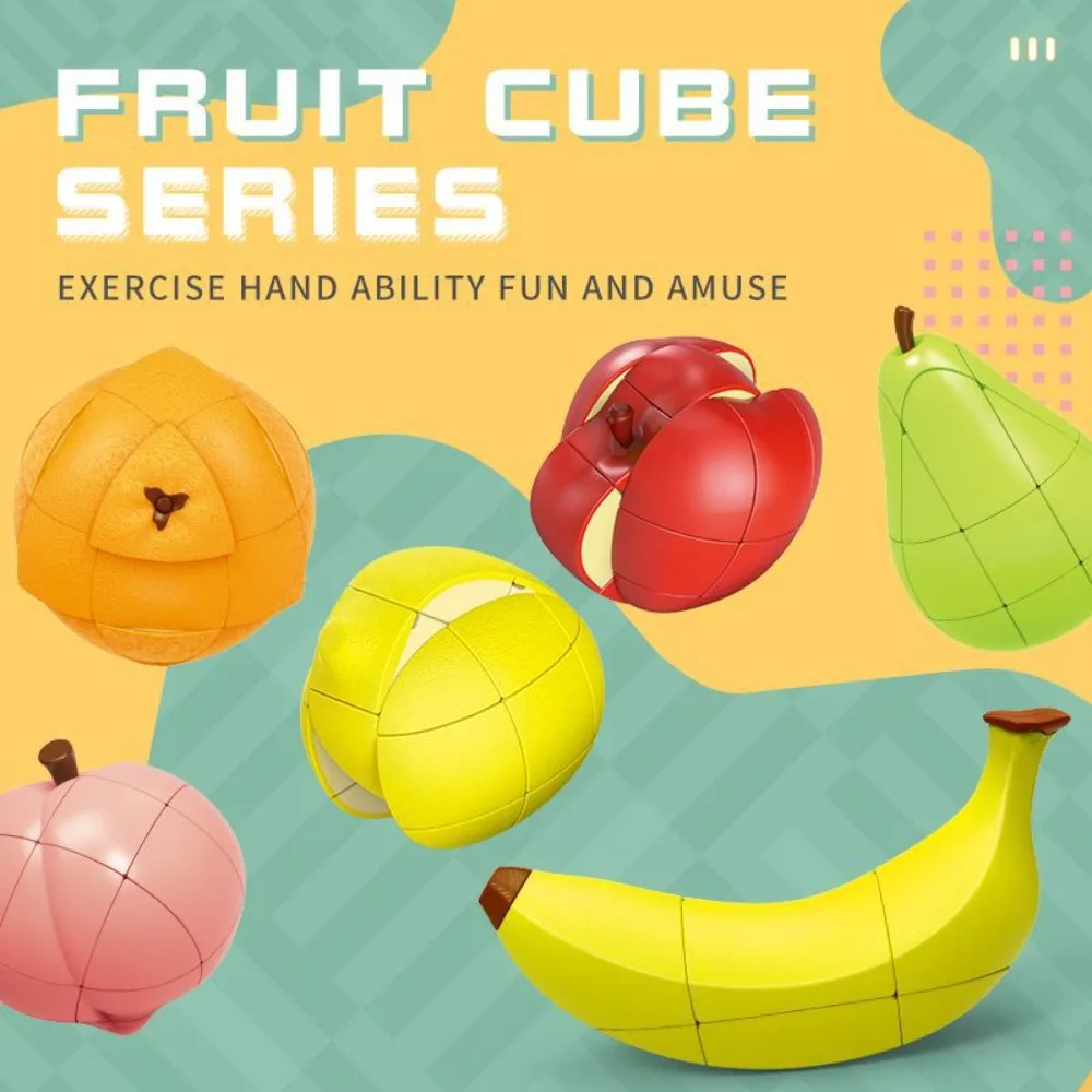 Creative Fruit Magic Cube Banana Apple Lemon Orange Pear Peachand Early Education Magic Cubes Magico Cubo Cibo Toy