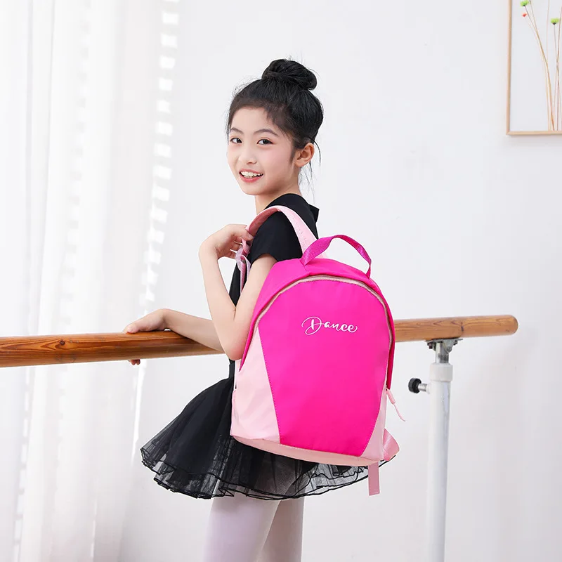 Polyester lightweight children's dancing backpack, ballet double-shoulder backpack, waterproof student schoolbag