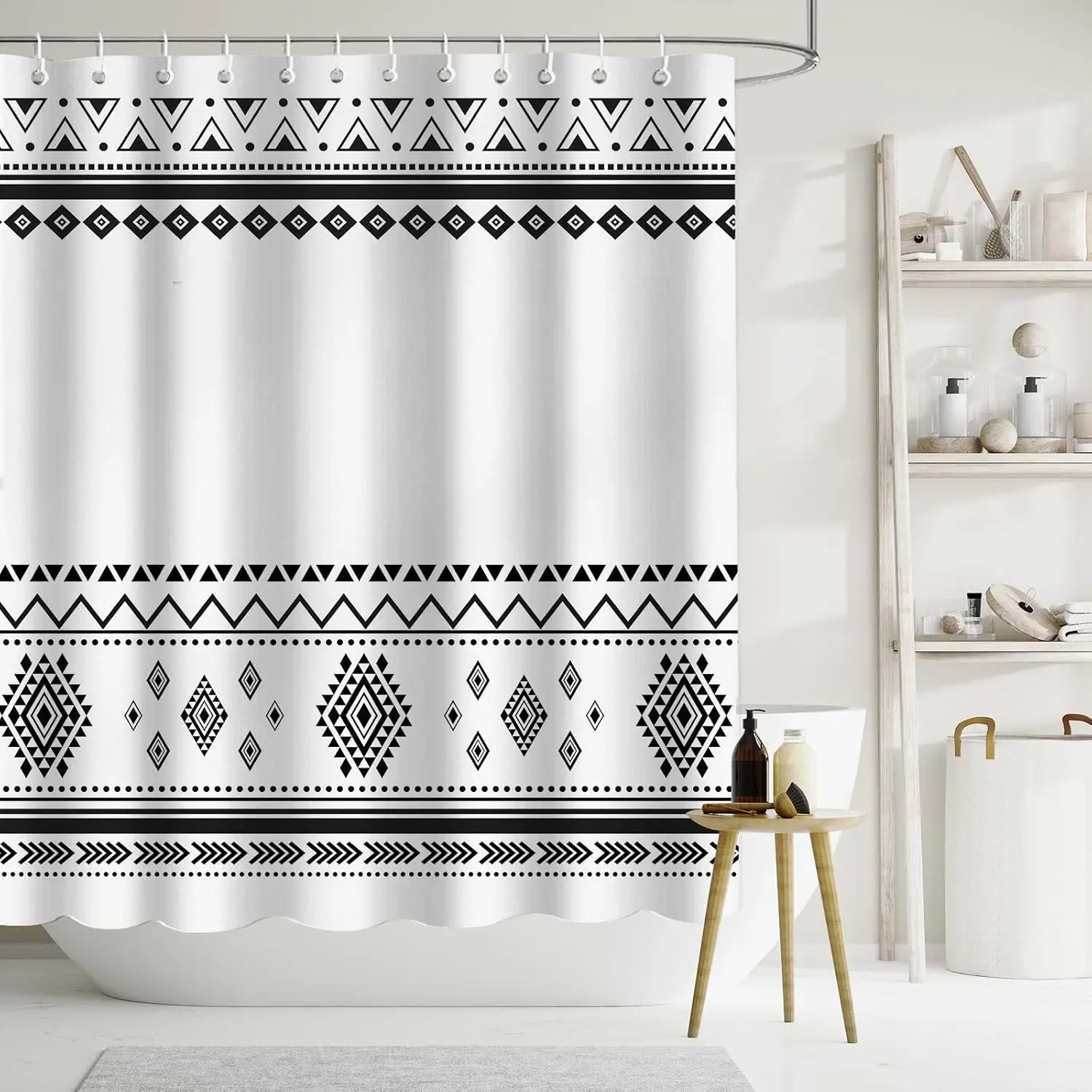

Простая геометрическая занавеска для душа 180x180 см в черно-белую полоску, декоративная занавеска для душа для ванной комнаты