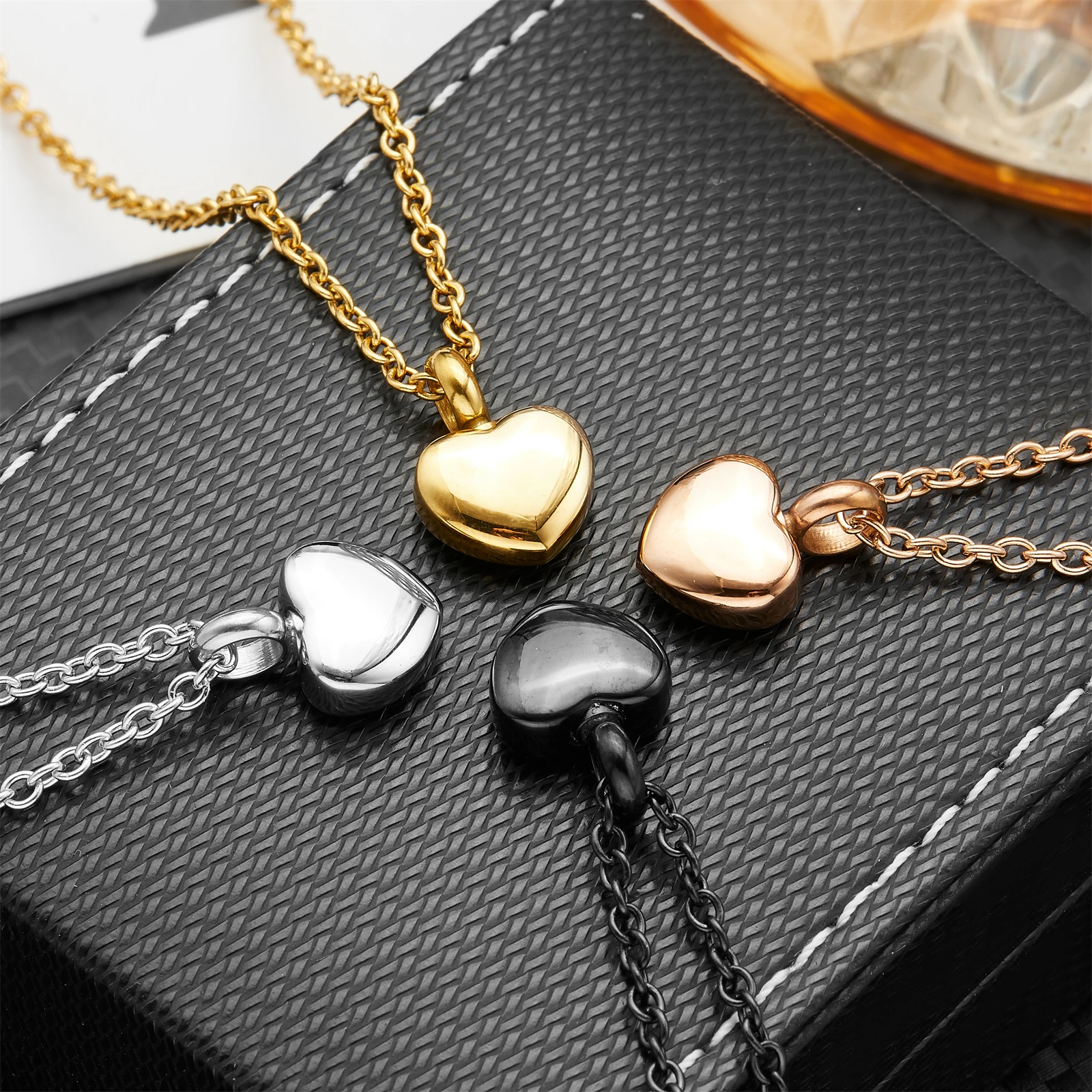 قلادة جرة تذكارية على شكل قلب رقيق - مجوهرات حرق من الفولاذ المقاوم للصدأ لرماد الإنسان، قلادة تذكار أبدية للحبيب #2