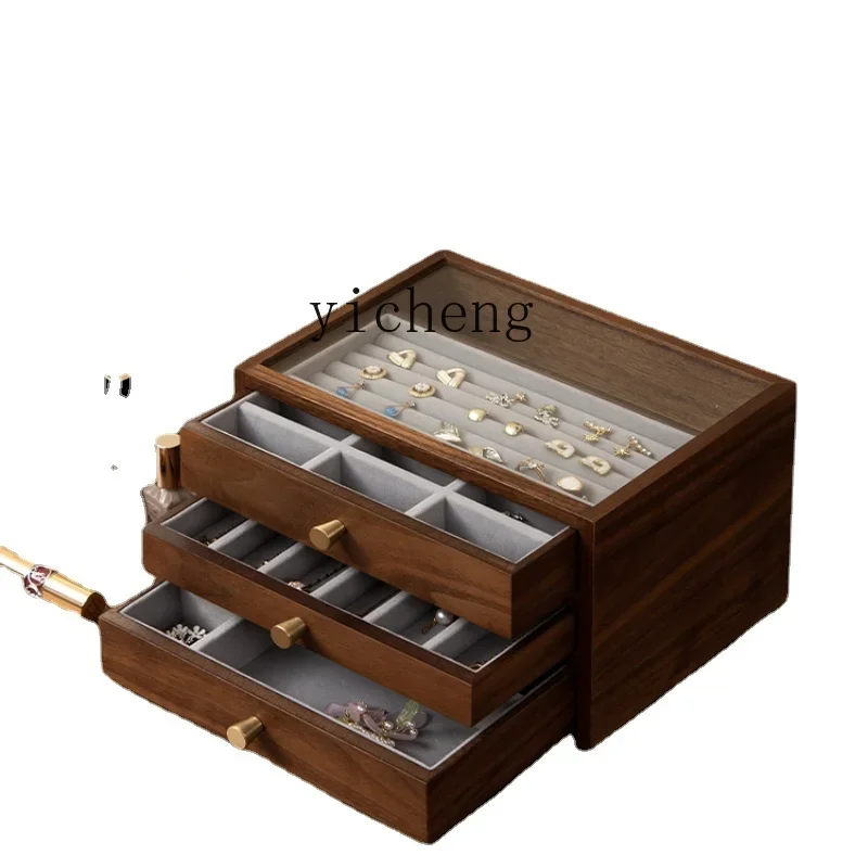 

ZK Wooden Jewellery Box Wedding Gift Ring Multi-Layer Drawer Hand Jewelry Storage Box