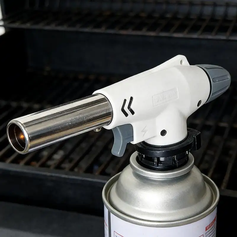 Portable Butane Gas Torch Adjustable High Heat Safe Ignition For Cooking Camping Welding Baking