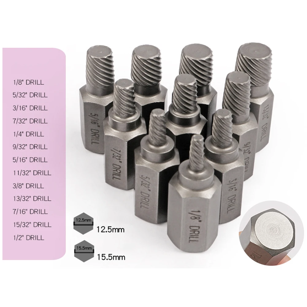 Description Picture 5 of item13 Pcs Screw Extractor Bolt Hex Extractor For Broken Rusted Bolts Screws Nuts High-selling Tool Accessories