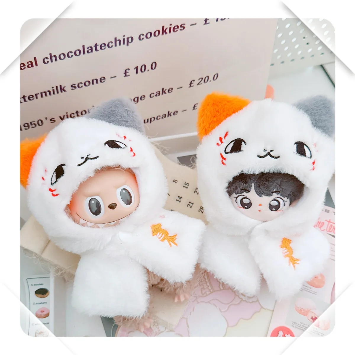 10cm Plush Doll Clothes White Cat Teacher Coat Kawaii Dress-Up Idol Doll Change Game Anime Peripherals Cute Gift