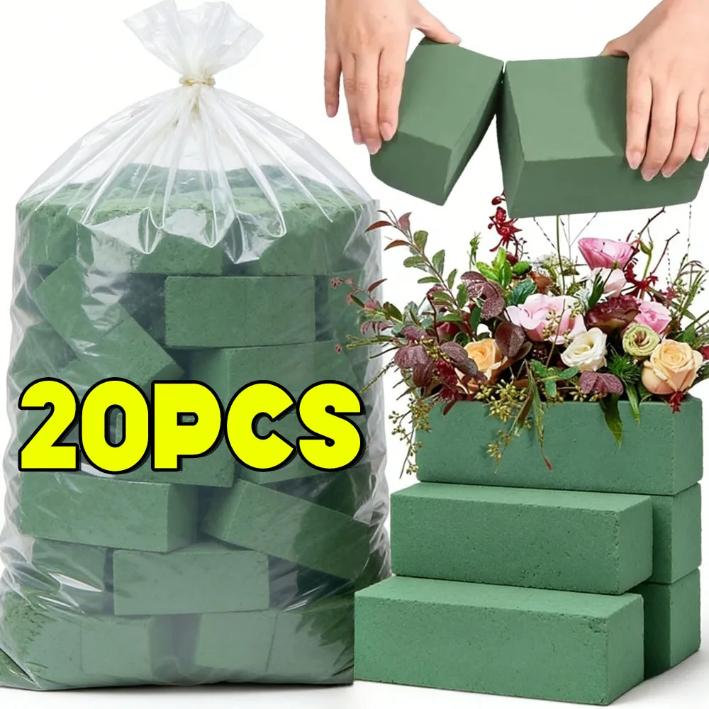 Espuma Floral Verde Rectangular, Bloques de Espuma Floral Seca, Espuma Artificial para Flores, Kit de Arreglos Florales DIY