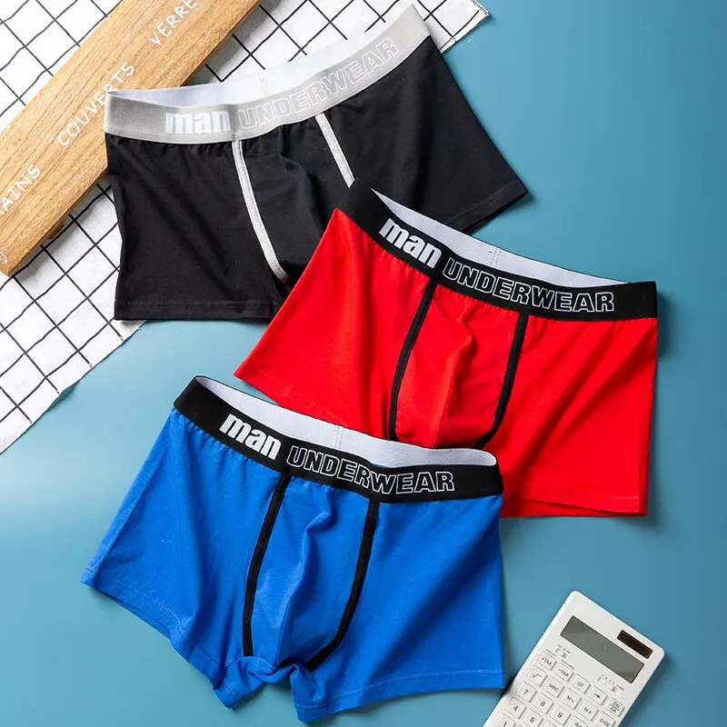 5Pcs Men\'s Panties Fashion Boxer Shorts Comfort Underwear Solid Color Panties Sexy Lingerie Cotton Underwear Male Boxers Shorts