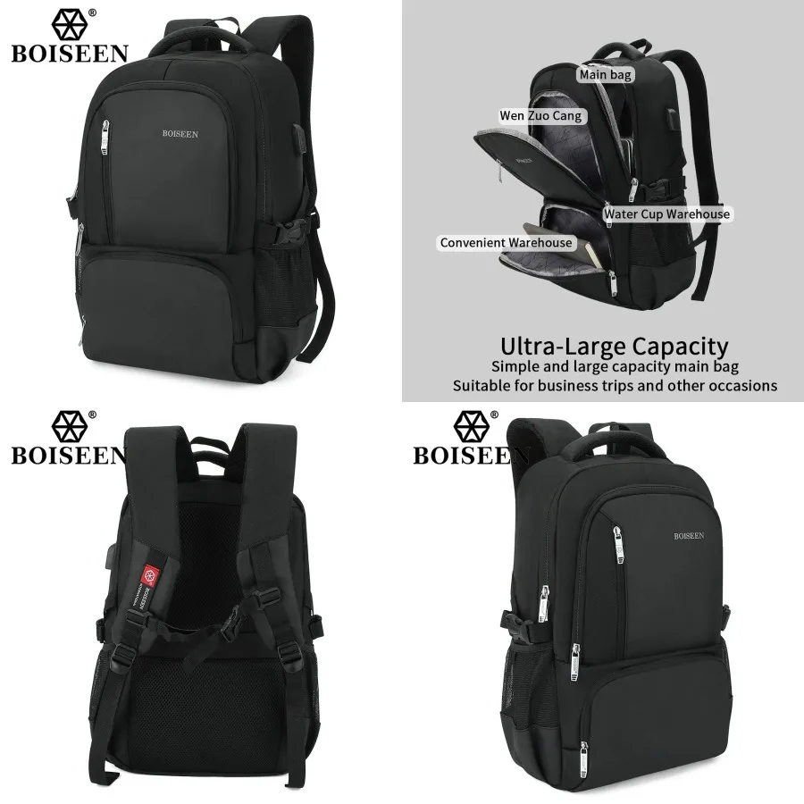 

【New style】Boseen new men's backpack - multifunctional outdoor travel bag waterproof storage schoolbag backpack