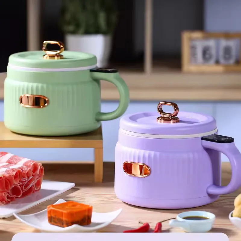 휴대용 다기능 전기 밥솥 가정용 기숙사 비 스틱 시간 예약 핸들 패널 미니 전기 보일러