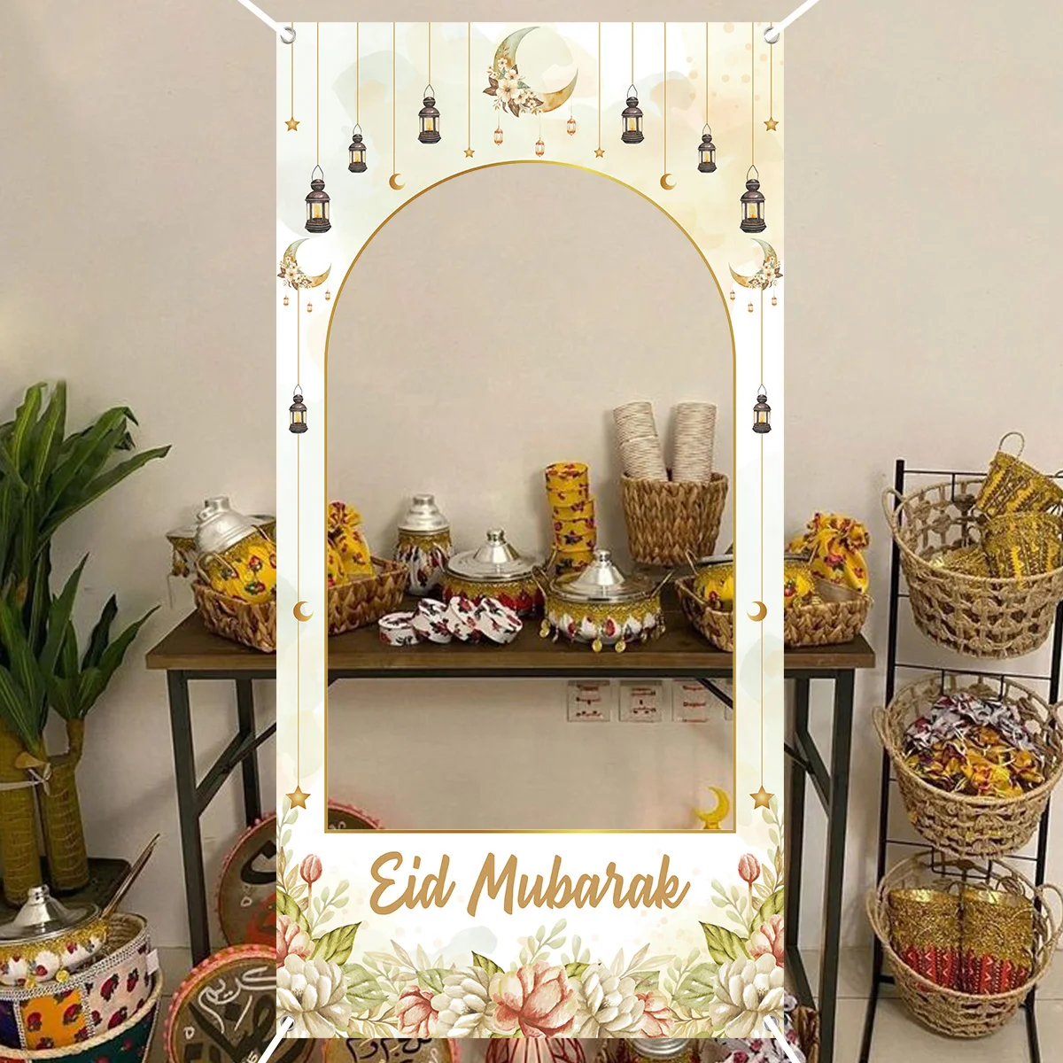 EID Mubarak Photo Booth Frame Background Ramadan Decor For Home 2025 Ramadan Kareem Islam Muslim Party Eid Al Adha Gifts